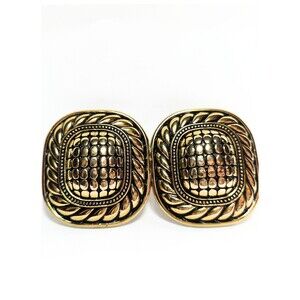 Vintage Dotty Smith Gold Tone Rope & Basketweave Two Piece Belt Buckle